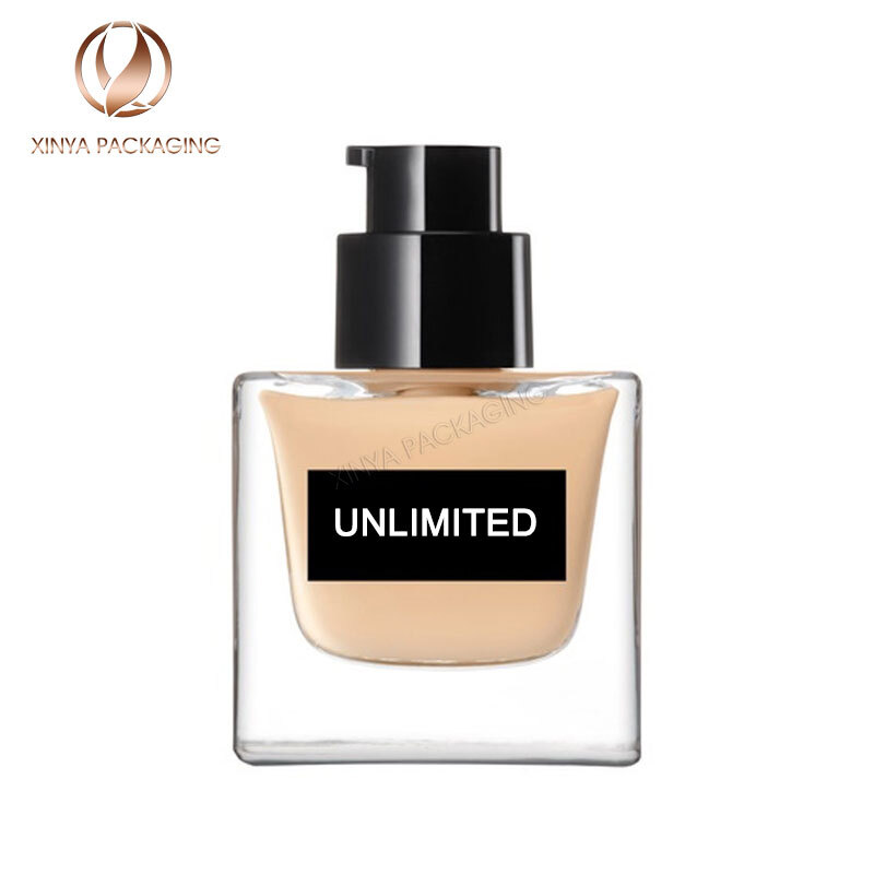 30ml square thick Dropper Glass Bottles foundation serum eseential oil glass bottle skincare cosmetic packaging