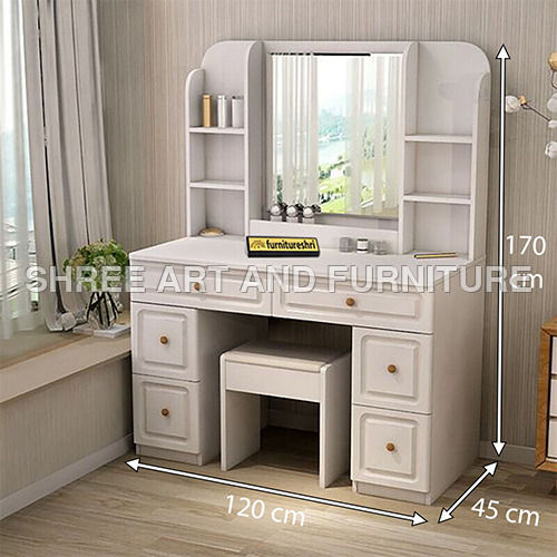 FSDT011 Antique French Dressing Table with Mirror and Stool