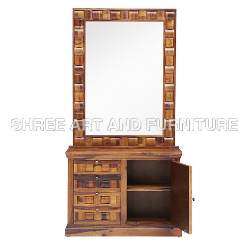 FSDT031 Sheesham Wood Dressing Table with Mirror and Box