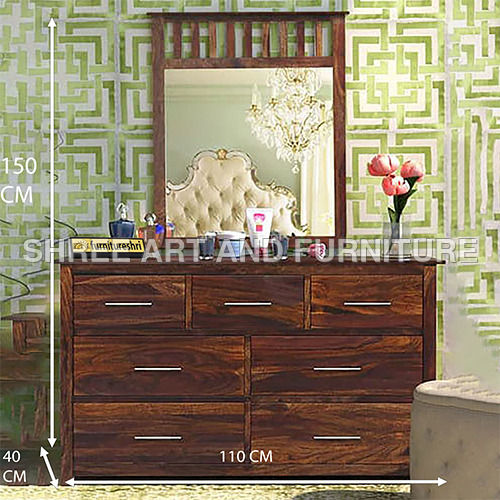 FSDT032 Sheesham Wood Dressing Table with Mirror and Drawer