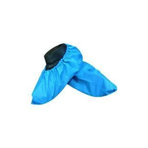 Blue LDPE Poly Short Shoe Cover - Low-Density Polyethylene, Universal Fit, Bright Blue Color | Disposable, Durable, Tear-Resistant