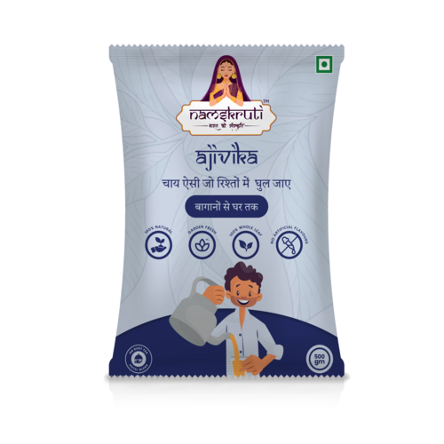 NAMSKRUTI AJIVIKA DUST TEA - 500g Fine CTC Powder, Strong Kadak Taste, Rich Aroma & Color, Organic Ingredients with 70% High Grown Dust