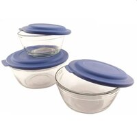 Food Storage Glass Bowl With Lid 2 Pcs Set