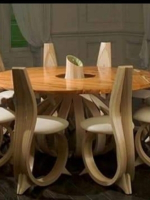 Polished 8 Seater Wooden Dining Table Set