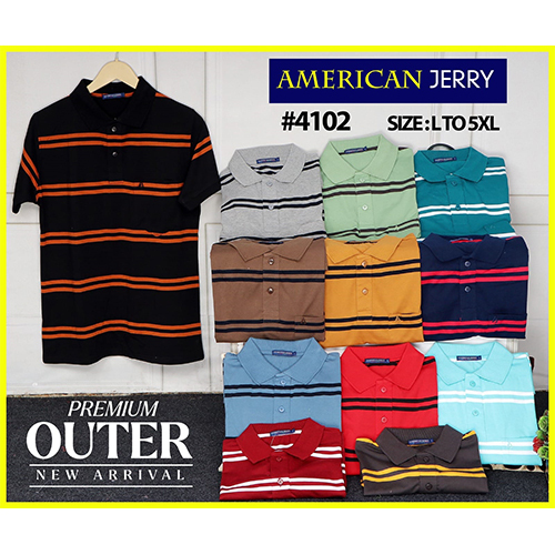 PC Striper Mens Collar Tshirt