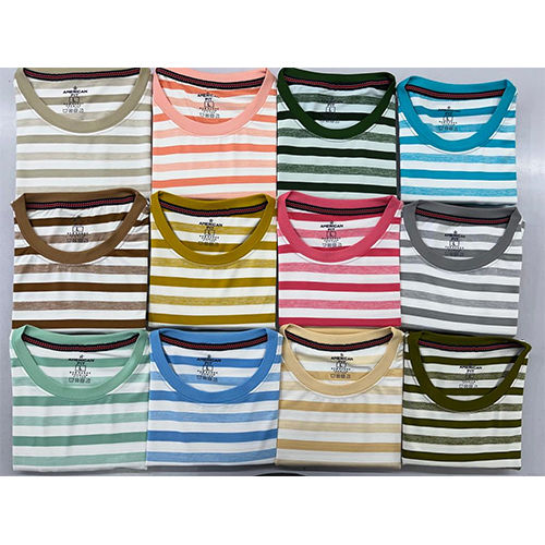 Lycra Striper Mens Round neck Tshirt