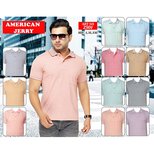 Cotton Jaquard Collar Tshirt