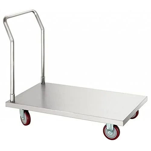 Stainless Steel Platform Trolley - Manual Operation, Rust Proof and Flame Proof | Durable and Easy to Operate for Industrial Use