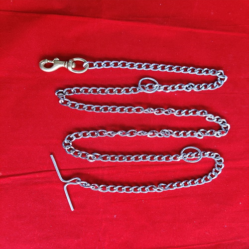 Dog Chain Twisted Diamond Cut with Brass Hook - Steel Material, Silver Color | Stylish Chain Pattern, Easy Connect S Hook, Polished Surface