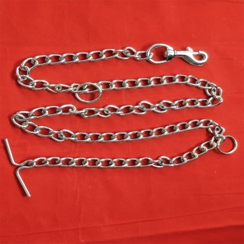Dog Chain Twisted - Mild Steel, Chrome Polished, 4 To 14 Gauge | Nati Hook Attachment, Silver Color, 6 Month Warranty