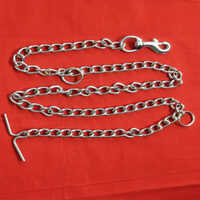 Dog Chain Twisted - Mild Steel, Chrome Polished, 4 To 14 Gauge | Nati Hook Attachment, Silver Color, 6 Month Warranty