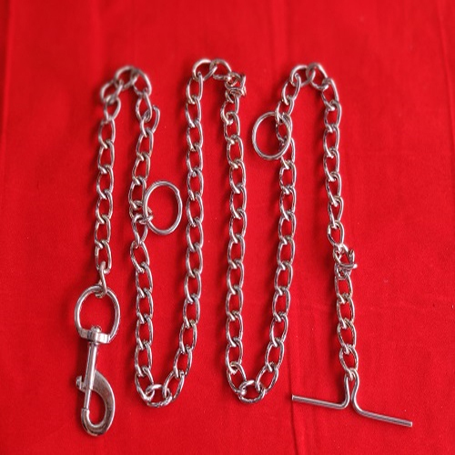 Dog Chain - Twisted Mild Steel with Chrome Polish | Available in 4 to 14 Gauge, Secure Hook for Controlling Pets, Corrosion-Free Durability