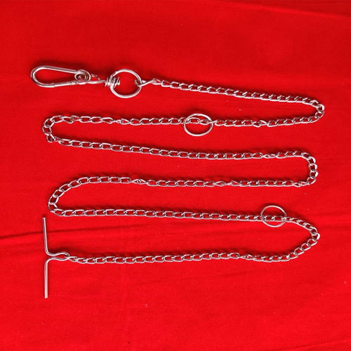 Dog Chain Twisted with Snap Hook - Mild Steel, 4 to 14 Gauge, Silver Color | Corrosion Resistant, Polished Finish, 6-Month Warranty