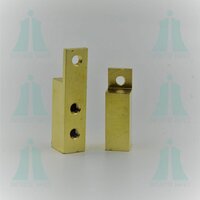 Brass Meter Terminal - 20x10x5 Mm, Polished Finish, 2 Terminals, 2 Mounting Holes | Rohs Compliant For Meter Connection, Electrical Applications