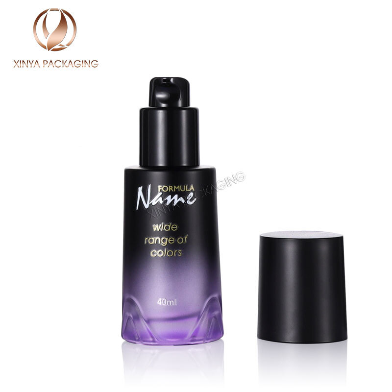 Customised Glass Bottle Set  30g-50g-40ml-100ml-120ml clear skincare cream jar foundation lotion toner sunscreen cosmetic packaging