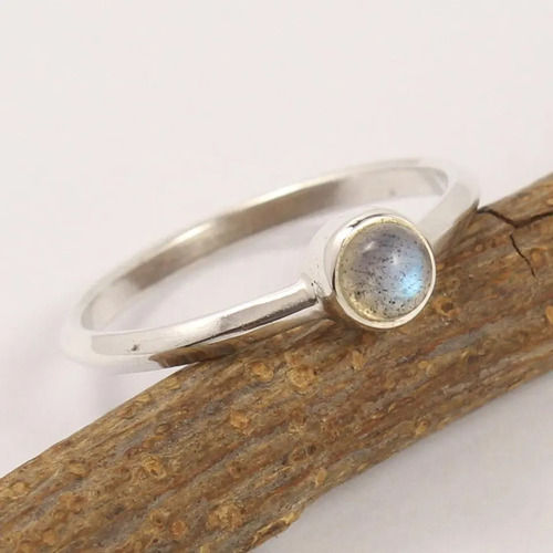 925 Sterling Silver Beautiful Blue Labradorite Tiny Cute Ring