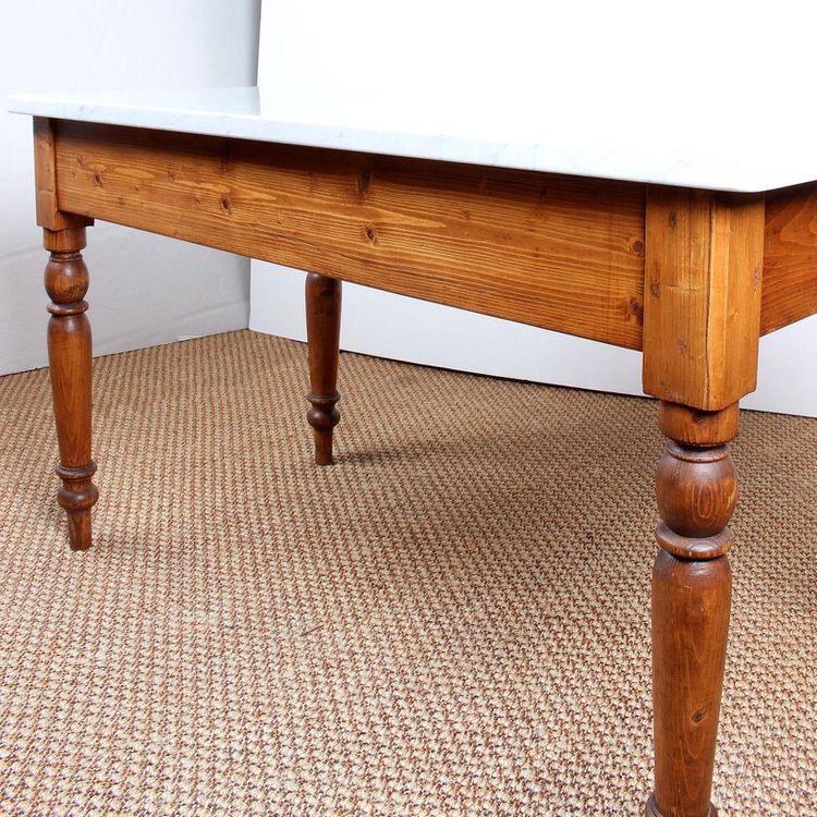 wooden  coffee table with marble top for cafe and restaurant