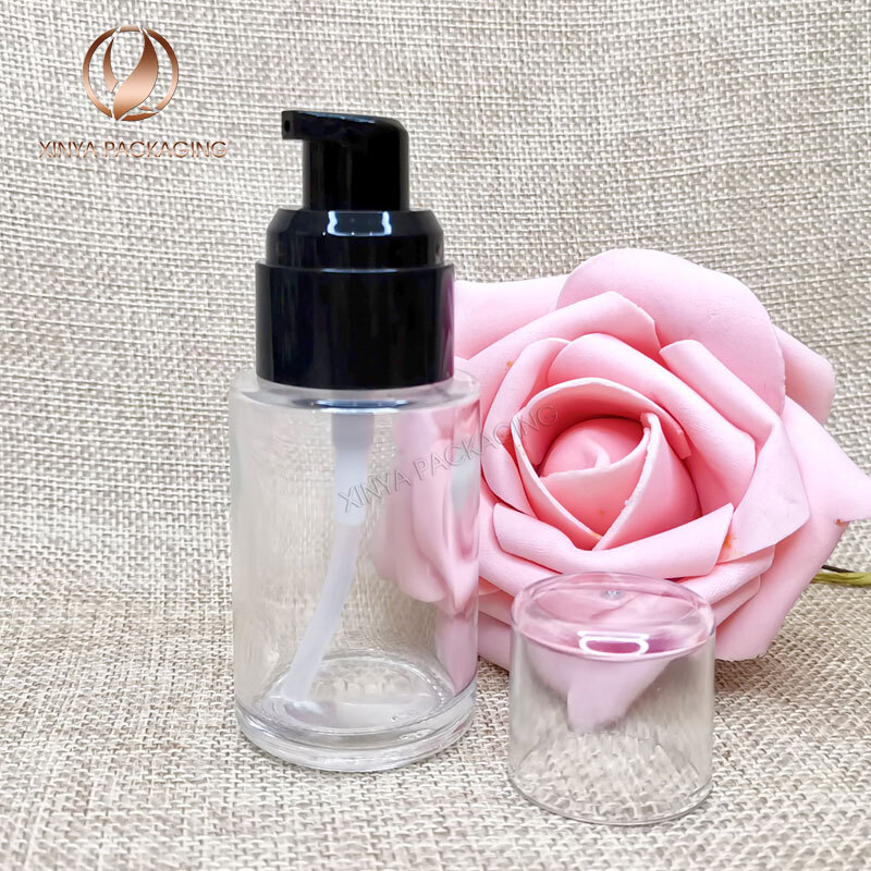20ml 30ml 40ml Glass Pump Bottle foundation concealer sunscreen lotion primer skincare makeup cosmetic packaging