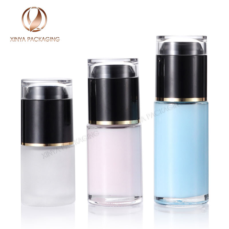 20ml 30ml 40ml clear pump glass bottle foundation serum makeup skincare personal care comsetic packaging