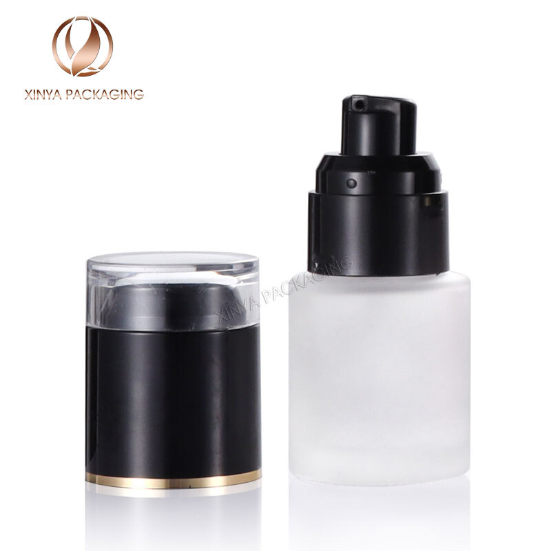 20ml 30ml 40ml clear pump glass bottle foundation serum makeup skincare personal care comsetic packaging