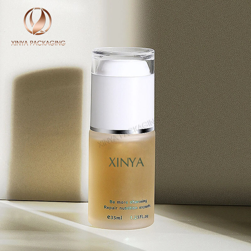 20ml 30ml 40ml clear pump glass bottle foundation serum makeup skincare personal care comsetic packaging