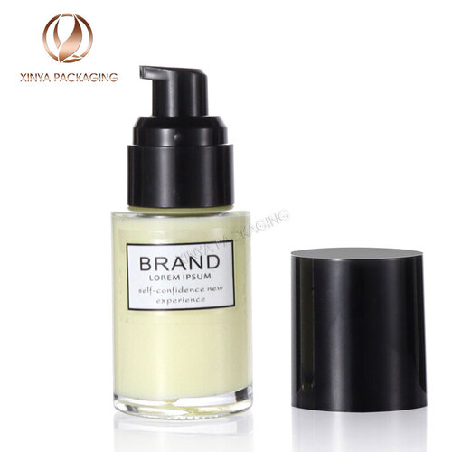20ml 30ml 40ml clear frosted pump glass bottle foundation concealer primer sunscreen makeup skincare personal care comsetic packaging