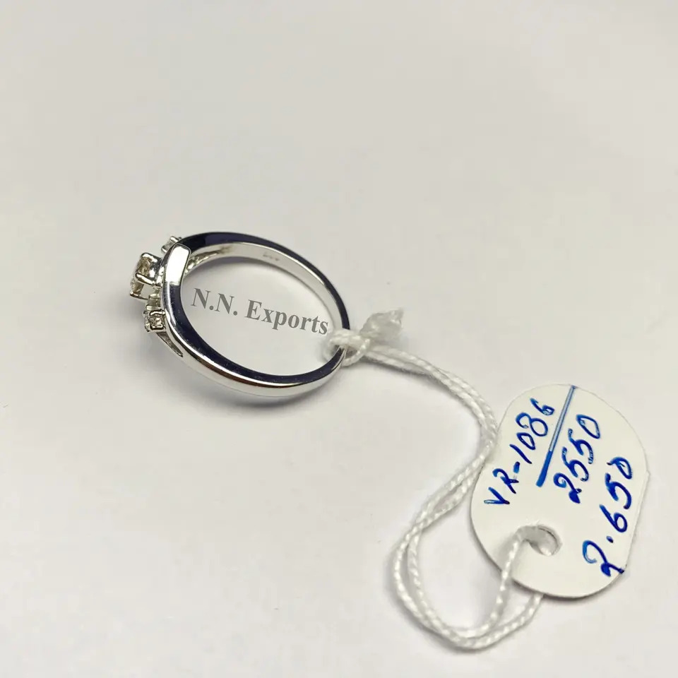 925 Sterling Silver Unique Genuine Diamond Ring