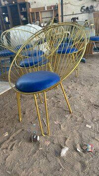 iron arms chair with cushion for cafe restaurants