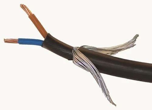 Finolex 2 Core Copper Armoured Cable 2.5 sq mm - 100 Meter Length, PVC Insulation, Weather Resistant, Fire Resistant, Rated Current 51-612 Amp, Voltage 415 Volt