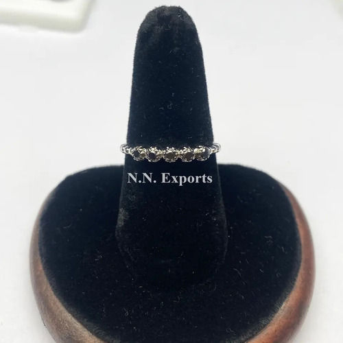 925 Sterling Silver Unique Black Diamond Ring