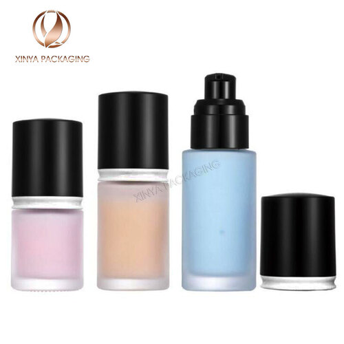 20ml 30ml 40ml clear pump glass bottle foundation concealer primer sunscreen makeup skincare comsetic packaging