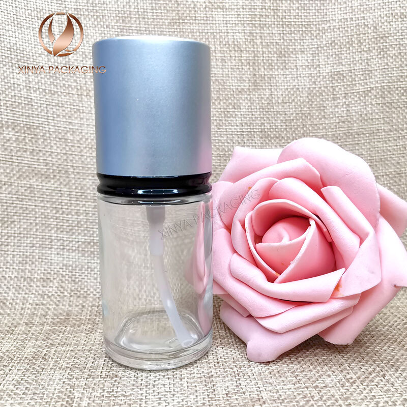 20ml 30ml 40ml clear pump glass bottle foundation concealer primer sunscreen makeup skincare comsetic packaging
