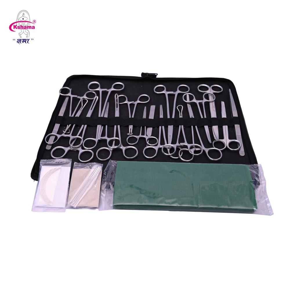 Surgical Set Large Animal-21 Pisces I Veterinary Surgical Instrument Rust Proof Ss (1 Set) - Color: Silver