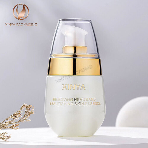 30ml 50ml foundation push pump glass bottle lotion eye cream skincare personal care makeup cosmetic packaging