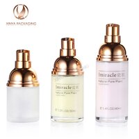 20ml 30ml 40ml diamond cap clear frosted pump glass bottle foundation concealer primer sunscreen lotion makeup skincare comsetic packaging