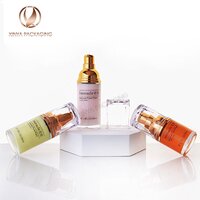 20ml 30ml 40ml diamond cap clear frosted pump glass bottle foundation concealer primer sunscreen lotion makeup skincare comsetic packaging