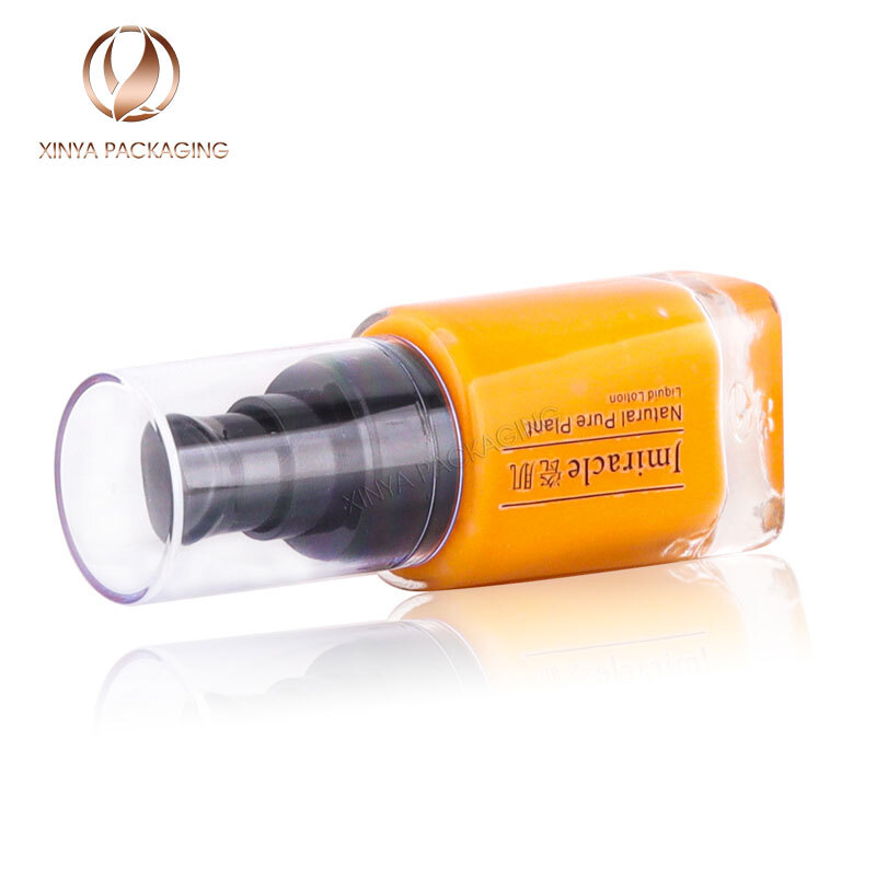 30ml square thick pump glass bottle foundation lotion eye cream sunscreen primer concealer skincare cosmetic packaging
