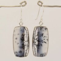 925 Sterling Silver Beautiful Octagon Shape Dendritic Agate Earrings Gender: Women