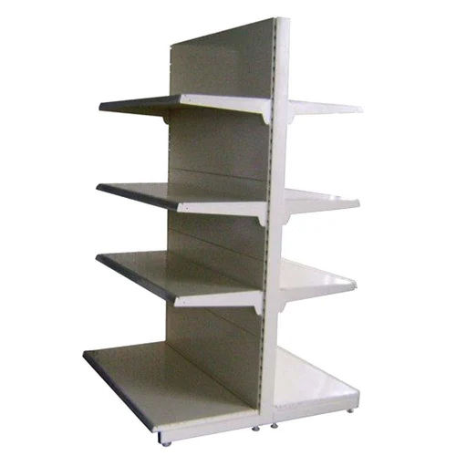 White Double Sided Supermarket Display Rack