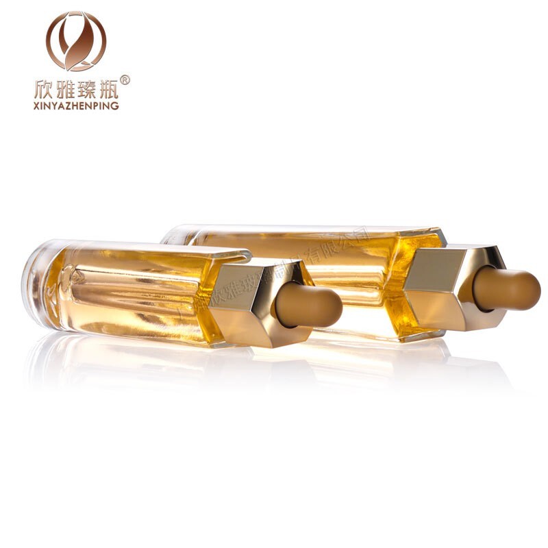 30ml 50ml clear glass Dropper Bottles serum essential oil foundation makeup beauty skincare cosmetic packaging