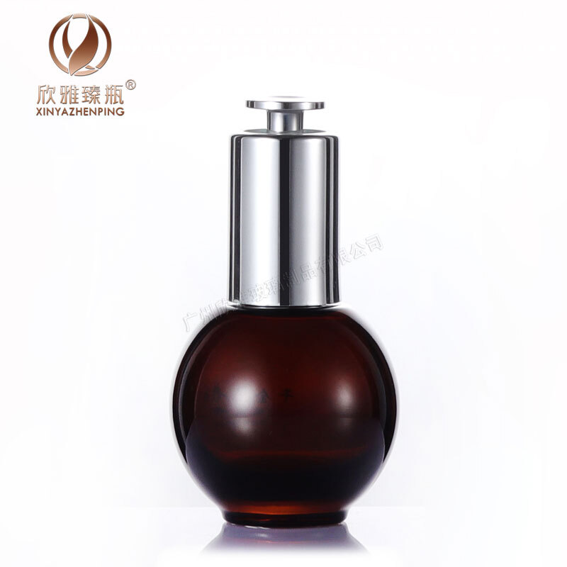50ml clear matte ball glass Dropper Bottle serum essential oil makeup beauty skincare cosmetic packaging