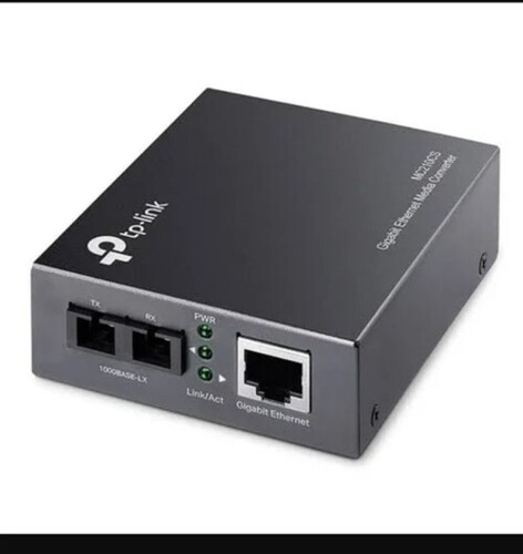 10 100 1000m Media Converter - 2 Port, Black | 1 Gbps Networking Device with VLAN Tagging and Fiber Distance Optimization