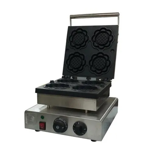 Flower Waffle Maker - Stainless Steel, 410x300x240 Mm , Semi Automatic, Electric 220v, 11 Kg Weight, 1 Year Warranty