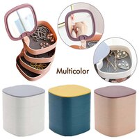 4 Layers Jewellery Box 360 Degree Rotating Jewelry Box Jewelry and Earring Organizer Box with Mirror Accessory Storage Box (Multicolor) (4023)