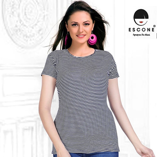 Different Colours Available Ladies Casual Stripe Top