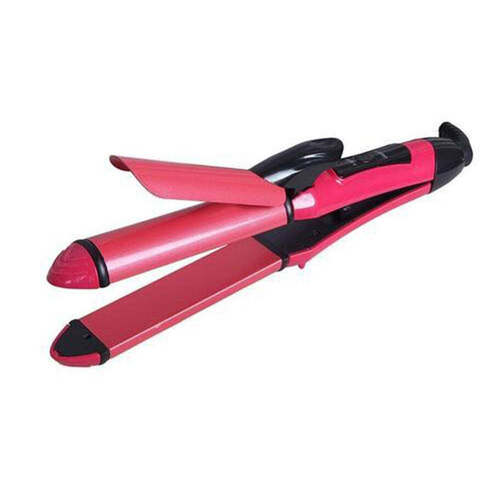 2 in 1 Hair Straightener and Curler Machine For Women Curl and Straight Hair Iron (0385)