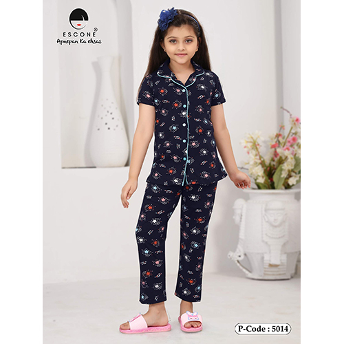 Girls Pyjama Collar Night Suit