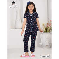 Girls Pyjama Collar Night Suit Age Group: 6-18 Years
