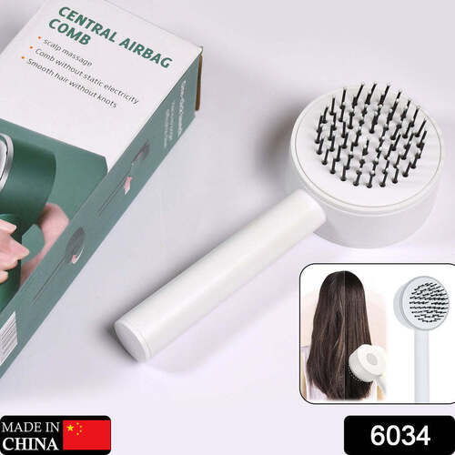 Air Cushion Massage Brush Airbag Massage Comb with Long Handle Self-Cleaning Hair Brush Detangling Anti-Static for All Hair (6034)