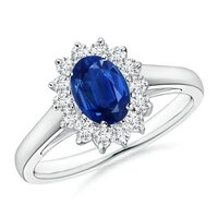 925 Sterling Silver Lab Created Sapphire Engagement Ring